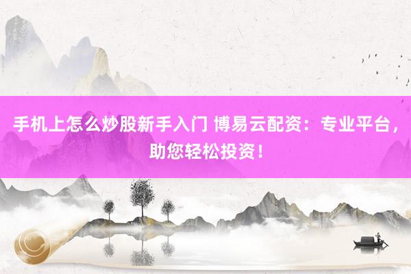 手机上怎么炒股新手入门 博易云配资:专业平台,助您轻松投资!