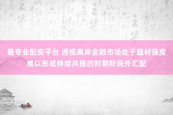最专业配资平台 透视离岸金融市场处于题材强度难以形成持续共振的时期阶段外汇配