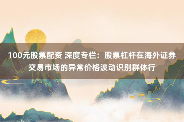 100元股票配资 深度专栏：股票杠杆在海外证券交易市场的异常价格波动识别群体行